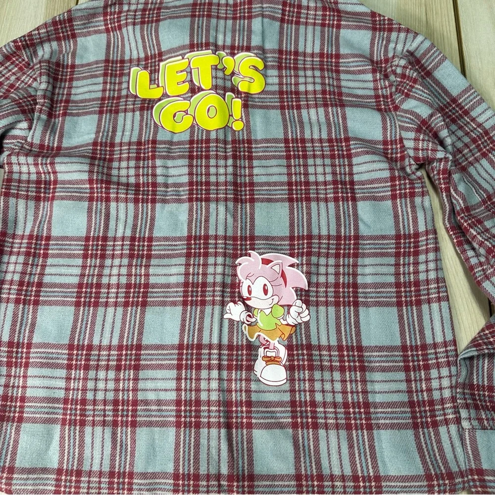 Sonic The Hedgehog‎ Girl  Kids Flannel Size 7/8 New